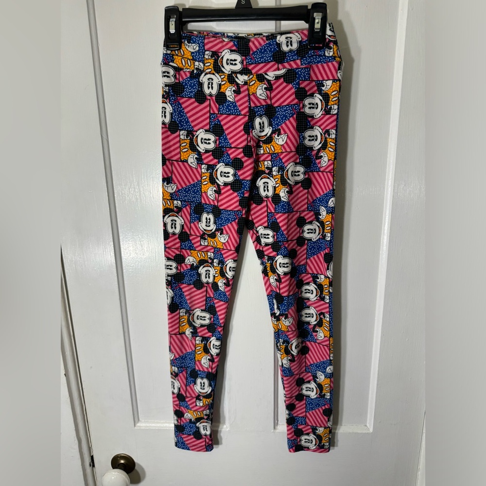 Lularoe Tween Mickey Leggings EUC